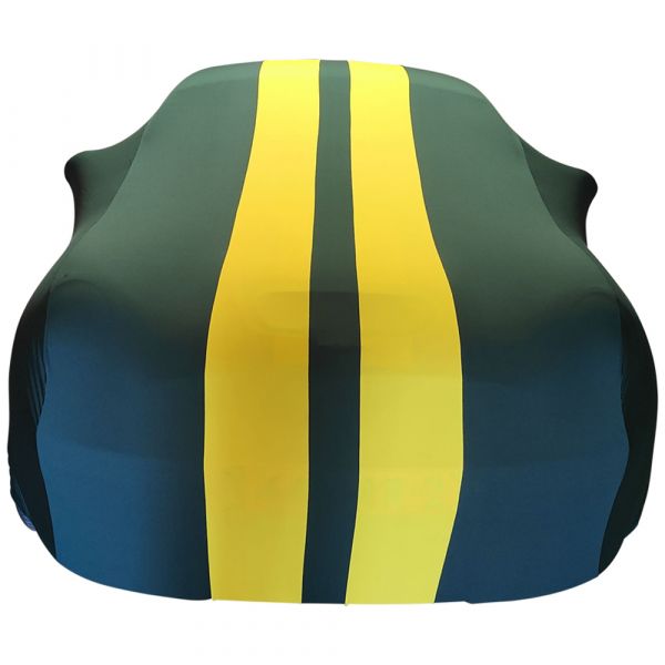 Indoor-Autoabdeckung passend für Mini Roadster (R59) 2012-2015 Green with  yellow striping spezielle Design