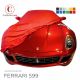 Custom tailored indoor car cover Ferrari 599 with mirror pockets