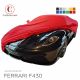 Custom tailored indoor car cover Ferrari F430 with mirror pockets