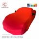 Telo copriauto da interno fatto su misura Porsche Cayman con tasche per gli specchietti