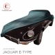 Custom tailored indoor car cover Jaguar E-type Cabrio Goodwood Green print included