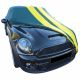Indoor car cover Mini Cabrio (R52) green with yellow striping