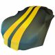 Indoor car cover Mazda 2 (1st gen) green with yellow striping