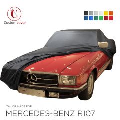 Custom tailored indoor car cover Mercedes-Benz R107 SL-Class with mirror pockets