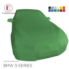 Custom tailored indoor car cover BMW 3-Series with mirror pockets