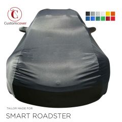 Custom tailored indoor car cover Smart Roadster with mirror pockets