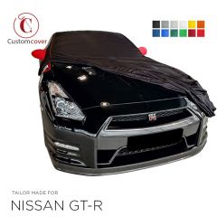 Custom tailored indoor car cover Nissan GT-R with mirror pockets