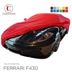 Maßgeschneiderte indoor Autoabdeckung Ferrari F430 mit Spiegeltaschen