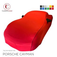 Maßgeschneiderte indoor Autoabdeckung Porsche Cayman mit Spiegeltaschen