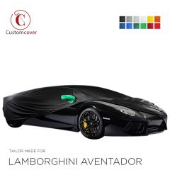 Custom tailored indoor car cover Lamborghini Aventador with mirror pockets