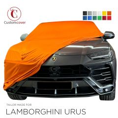 Custom tailored indoor car cover Lamborghini Urus with mirror pockets
