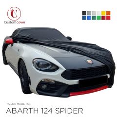 Custom tailored indoor car cover Abarth 124 Spider with mirror pockets