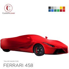 Custom tailored indoor car cover Ferrari 458 with mirror pockets