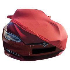 Indoor car cover Tesla Model S with mirror pockets
