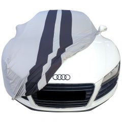 Indoor car cover Audi R8 Coupe grey & black striping