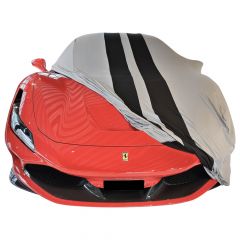 Indoor autohoes Ferrari F8 Grey with black striping