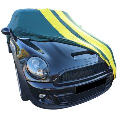 Indoor car cover Mini Cabrio (R52) green with yellow striping