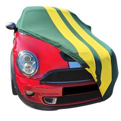 Indoor Autoabdeckung Mini Coupe (R58) Green with yellow striping