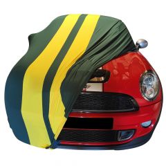 Indoor car cover Mini Roadster (R59) green with yellow striping