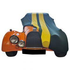 Indoor autohoes Morgan Plus 4 Green with yellow striping
