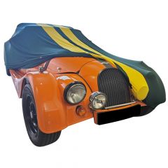 Indoor car cover Morgan Plus 4 new green with yellow striping