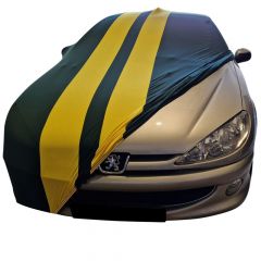 Indoor Autoabdeckung Peugeot 206 CC Green with yellow striping