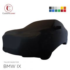 Custom tailored indoor car cover BMW iX with mirror pockets