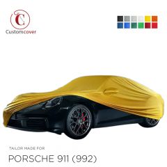 Custom tailored indoor car cover Porsche 911 (992) with mirror pockets