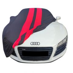 Indoor car cover Audi R8 Spyder black with red striping