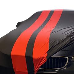 Indoor car cover BMW 4-series G22 & G23 black with red striping
