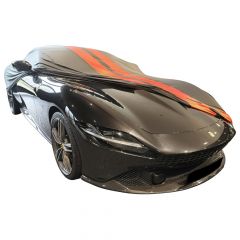 Indoor car cover Ferrari Roma Spider black with red striping