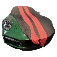 Indoor car cover Porsche 911 (992) black with red striping