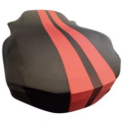 Indoor car cover Porsche 911 (991) black with red striping
