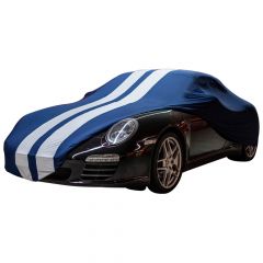 Indoor car cover Porsche 911 (997) Cabrio Blue with white striping