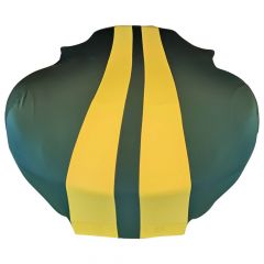 Indoor autohoes Lotus Elite green with yellow striping