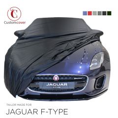 Bâche design spéciale adaptée à Jaguar X-Type 2001-2009 Blue with white  striping housse de voiture pour l'intérieur