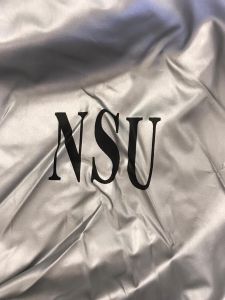 Op maat  gemaakte outdoor NSU Prinz 4 Silver met spiegelzakken incl. print