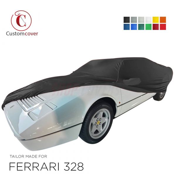 Maßgeschneiderte Autoabdeckung passend für Ferrari 328 1985-1989 indoor (12  farben) mit Spiegeltaschen, OEM-Qualität und Passform