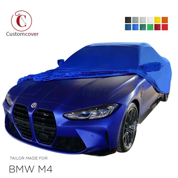 Maßgeschneiderte Autoabdeckung passend für BMW M4 2014-present indoor (12  farben) mit Spiegeltaschen, OEM-Qualität und Passform