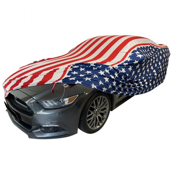 American flag design car cover fits Ford Mustang 6 2015-2023 Stars &  Stripes for indoor use