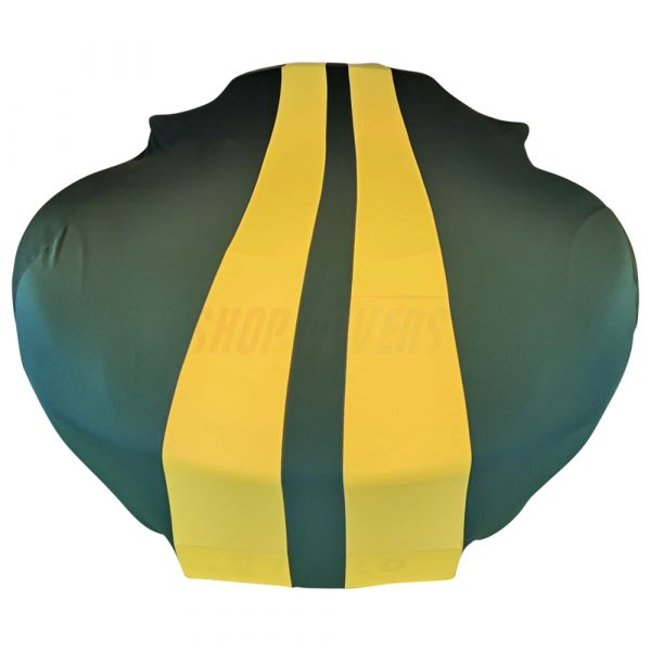 Special design indoor car cover fits Ford Ka (2nd gen) 2008-2016 Green with  yellow striping