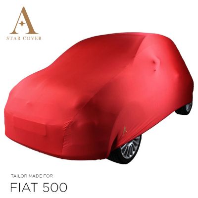 Wasserdichte Autoabdeckung kompatibel mit Fiat 500/500C/500E/Abarth 500  2007-2022, 4-lagige Allwetter-Autoabdeckung mit Reißverschlusstür &;  winddicht S