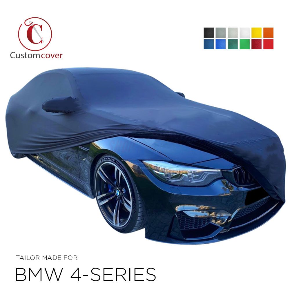 Custom tailored indoor car cover BMW 4-Series with mirror pockets