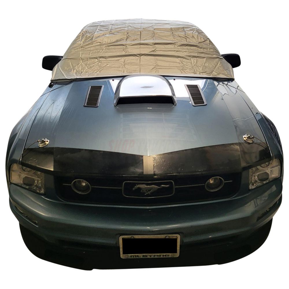 Halb Cover pasend für Ford Mustang 5 Cabrio 2007-2014 Kompakte  Autoabdeckung unterwegs oder auf dem Campingplatz