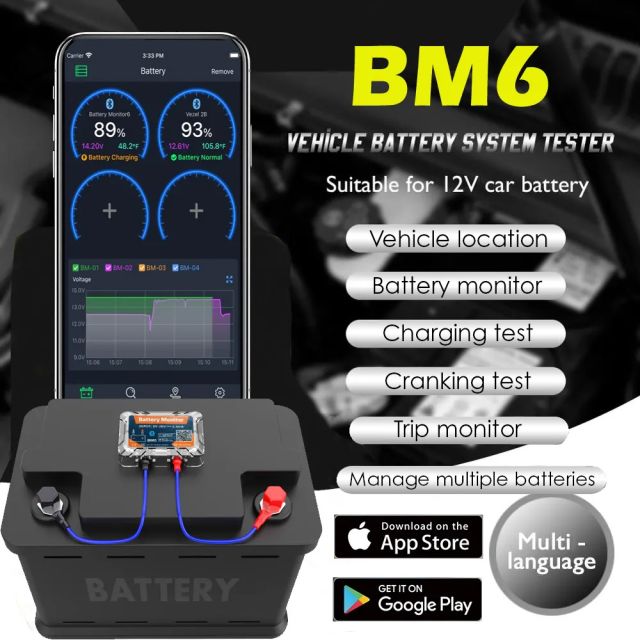 Wireless Bluetooth 4.0 12V Monitor da Bateria bm6 com verificação de integridade